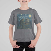 Funny Bigfoot Painting Starry Night Art Parody Gift T Shirt For Kid - Wonder Print Shop