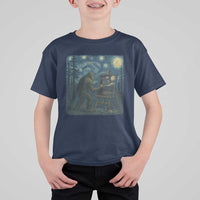 Funny Bigfoot Painting Starry Night Art Parody Gift T Shirt For Kid - Wonder Print Shop
