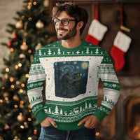 Funny Bigfoot Painting Starry Night Art Parody Gift Ugly Christmas Sweater - Wonder Print Shop