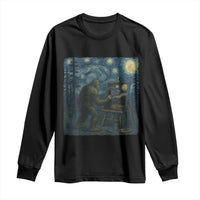 Funny Bigfoot Painting Starry Night Art Parody Gift Long Sleeve Shirt - Wonder Print Shop
