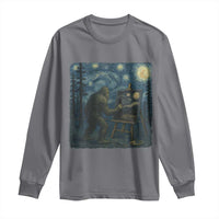 Funny Bigfoot Painting Starry Night Art Parody Gift Long Sleeve Shirt - Wonder Print Shop