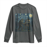 Funny Bigfoot Painting Starry Night Art Parody Gift Long Sleeve Shirt - Wonder Print Shop
