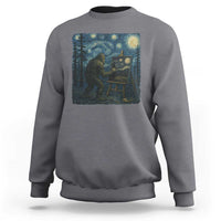 Funny Bigfoot Painting Starry Night Art Parody Gift Sweatshirt - Wonder Print Shop