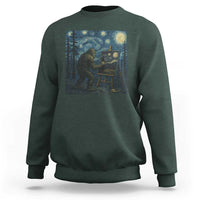Funny Bigfoot Painting Starry Night Art Parody Gift Sweatshirt - Wonder Print Shop