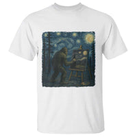 Funny Bigfoot Painting Starry Night Art Parody Gift T Shirt - Wonder Print Shop