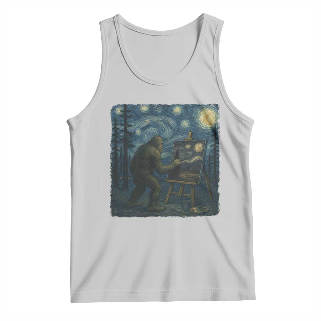Funny Bigfoot Painting Starry Night Art Parody Gift Tank Top - Wonder Print Shop