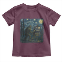 Funny Bigfoot Painting Starry Night Art Parody Gift Toddler T Shirt - Wonder Print Shop