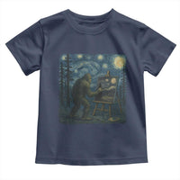 Funny Bigfoot Painting Starry Night Art Parody Gift Toddler T Shirt - Wonder Print Shop