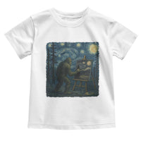 Funny Bigfoot Painting Starry Night Art Parody Gift Toddler T Shirt - Wonder Print Shop