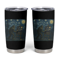 Funny Bigfoot Painting Starry Night Art Parody Gift Tumbler Cup
