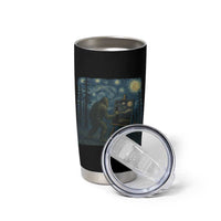 Funny Bigfoot Painting Starry Night Art Parody Gift Tumbler Cup