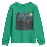 Funny Bigfoot Painting Starry Night Art Parody Gift Youth Sweatshirt - Wonder Print Shop
