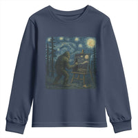 Funny Bigfoot Painting Starry Night Art Parody Gift Youth Sweatshirt - Wonder Print Shop