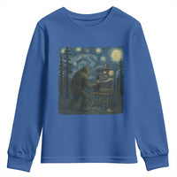 Funny Bigfoot Painting Starry Night Art Parody Gift Youth Sweatshirt - Wonder Print Shop