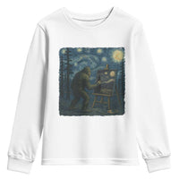 Funny Bigfoot Painting Starry Night Art Parody Gift Youth Sweatshirt - Wonder Print Shop