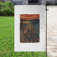 Funny Bigfoot And Alien Garden Flag Parody The Scream Art Meme Gift - Wonder Print Shop