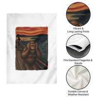 Funny Bigfoot And Alien Garden Flag Parody The Scream Art Meme Gift - Wonder Print Shop