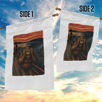 Funny Bigfoot And Alien Garden Flag Parody The Scream Art Meme Gift - Wonder Print Shop