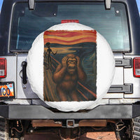Funny Bigfoot And Alien Spare Tire Cover Parody The Scream Art Meme Gift - Wonder Print Shop