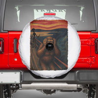 Funny Bigfoot And Alien Spare Tire Cover Parody The Scream Art Meme Gift - Wonder Print Shop
