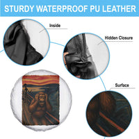 Funny Bigfoot And Alien Spare Tire Cover Parody The Scream Art Meme Gift - Wonder Print Shop
