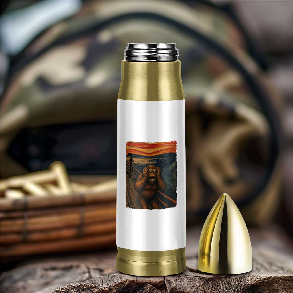 Funny Bigfoot And Alien Bullet Tumbler Parody The Scream Art Meme Gift