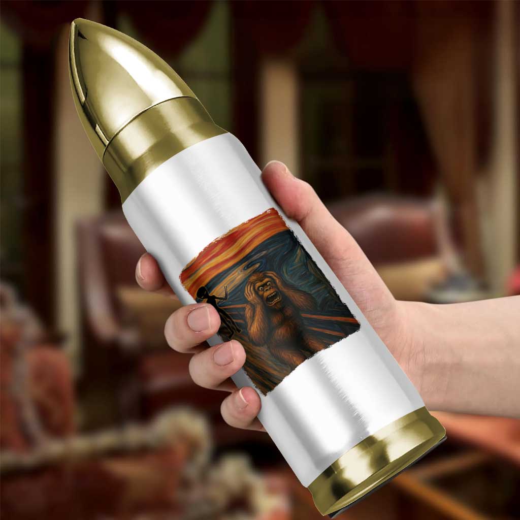 Funny Bigfoot And Alien Bullet Tumbler Parody The Scream Art Meme Gift