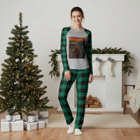 Funny Bigfoot And Alien Plaid Pajama Set Parody The Scream Art Meme Gift - Wonder Print Shop