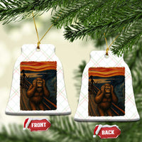 Funny Bigfoot And Alien Ceramic Ornament Parody The Scream Art Meme Gift - Wonder Print Shop