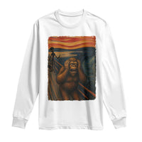 Funny Bigfoot And Alien Long Sleeve Shirt Parody The Scream Art Meme Gift - Wonder Print Shop