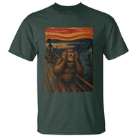 Funny Bigfoot And Alien T Shirt Parody The Scream Art Meme Gift - Wonder Print Shop