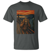 Funny Bigfoot And Alien T Shirt Parody The Scream Art Meme Gift - Wonder Print Shop
