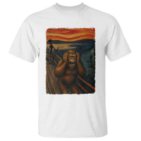 Funny Bigfoot And Alien T Shirt Parody The Scream Art Meme Gift - Wonder Print Shop