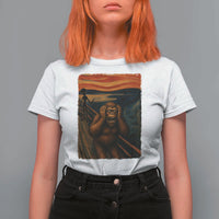 Funny Bigfoot And Alien T Shirt For Women Parody The Scream Art Meme Gift - Wonder Print Shop