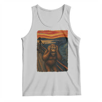Funny Bigfoot And Alien Tank Top Parody The Scream Art Meme Gift - Wonder Print Shop