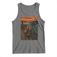 Funny Bigfoot And Alien Tank Top Parody The Scream Art Meme Gift - Wonder Print Shop