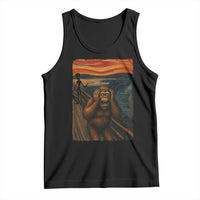 Funny Bigfoot And Alien Tank Top Parody The Scream Art Meme Gift - Wonder Print Shop