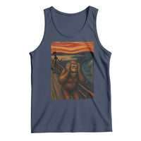 Funny Bigfoot And Alien Tank Top Parody The Scream Art Meme Gift - Wonder Print Shop