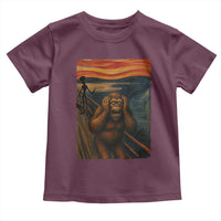 Funny Bigfoot And Alien Toddler T Shirt Parody The Scream Art Meme Gift - Wonder Print Shop