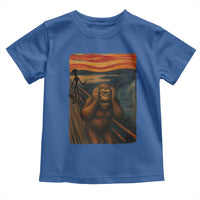 Funny Bigfoot And Alien Toddler T Shirt Parody The Scream Art Meme Gift - Wonder Print Shop