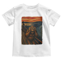 Funny Bigfoot And Alien Toddler T Shirt Parody The Scream Art Meme Gift - Wonder Print Shop