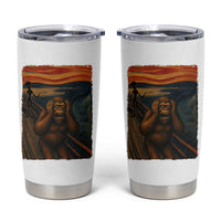 Funny Bigfoot And Alien Tumbler Cup Parody The Scream Art Meme Gift
