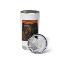 Funny Bigfoot And Alien Tumbler Cup Parody The Scream Art Meme Gift