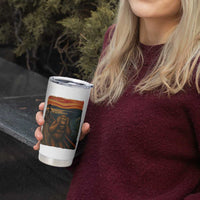 Funny Bigfoot And Alien Tumbler Cup Parody The Scream Art Meme Gift