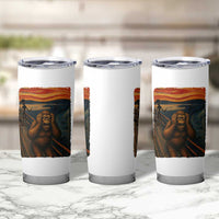 Funny Bigfoot And Alien Tumbler Cup Parody The Scream Art Meme Gift