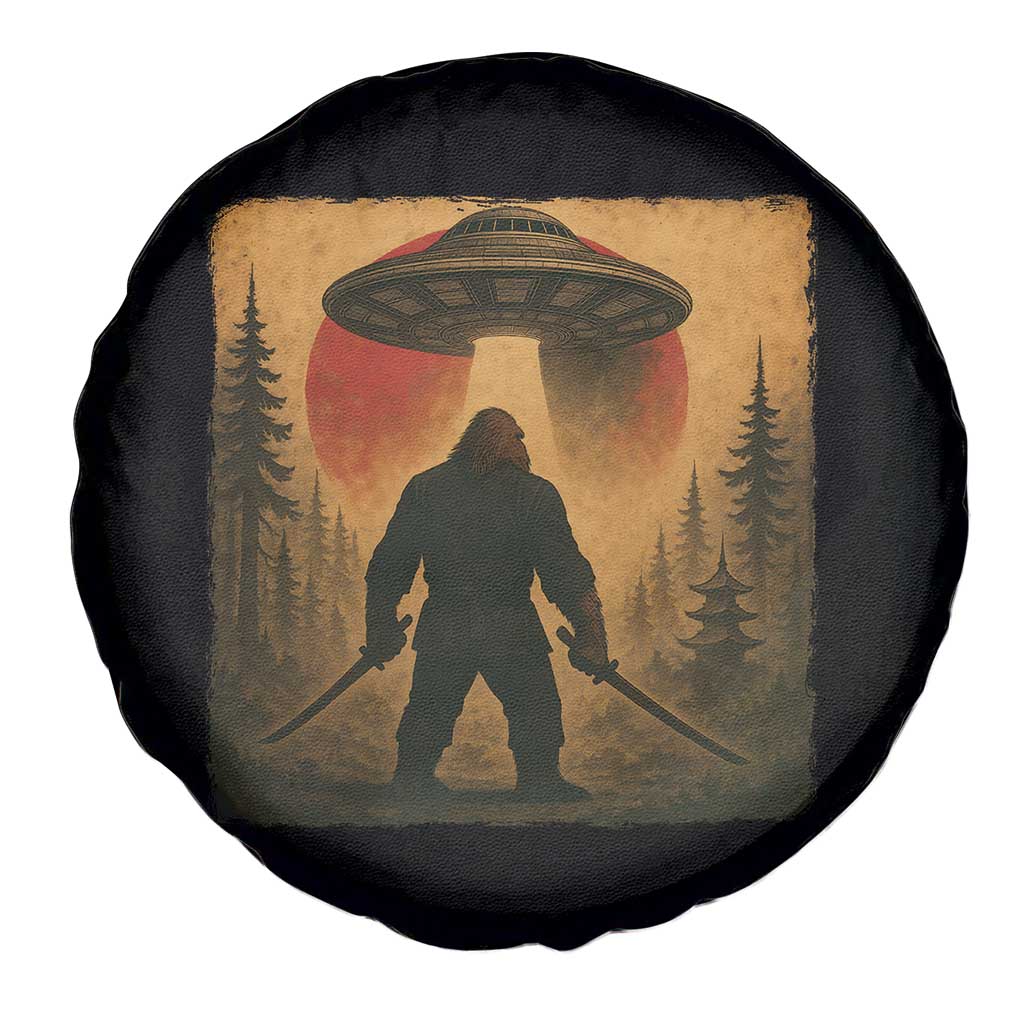 Samurai Bigfoot Spare Tire Cover Japanese Vintage Ukiyoe Style - Wonder Print Shop