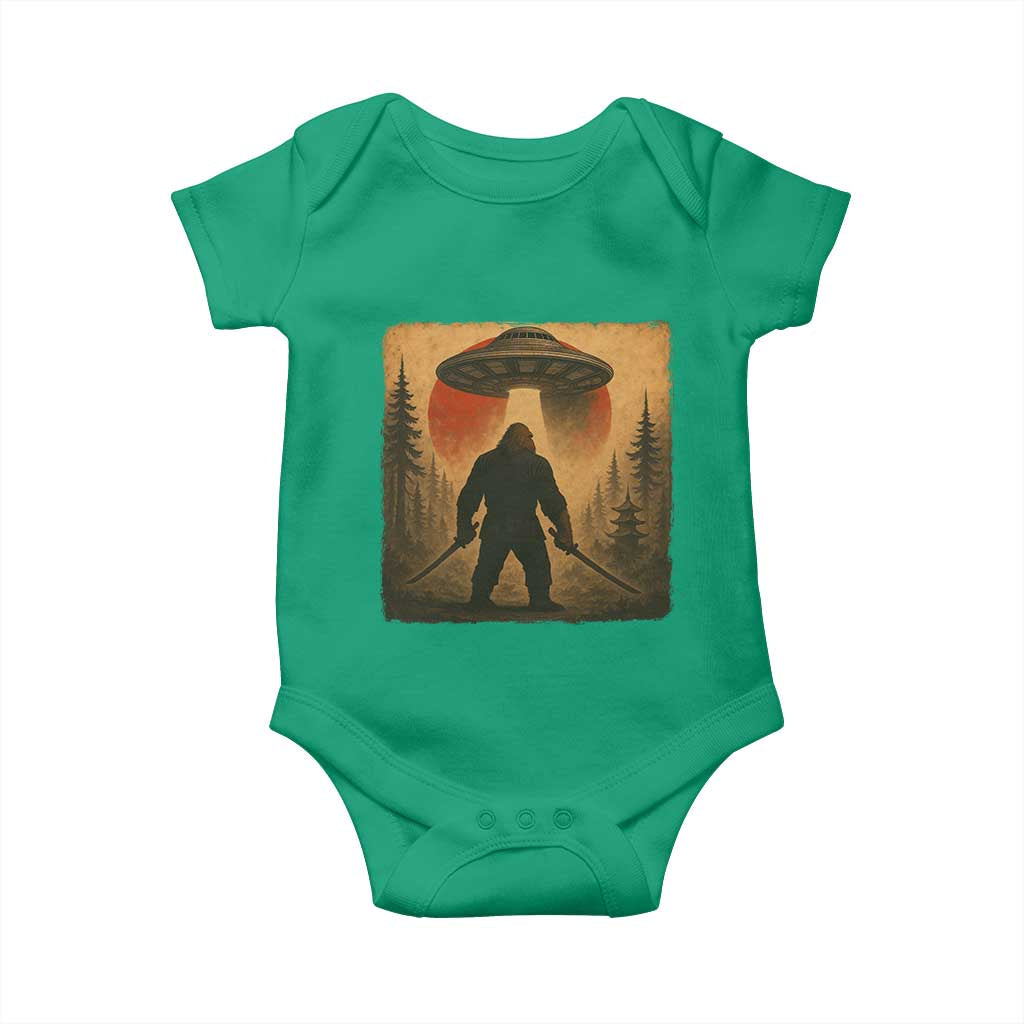 Samurai Bigfoot Baby Onesie Japanese Vintage Ukiyoe Style - Wonder Print Shop