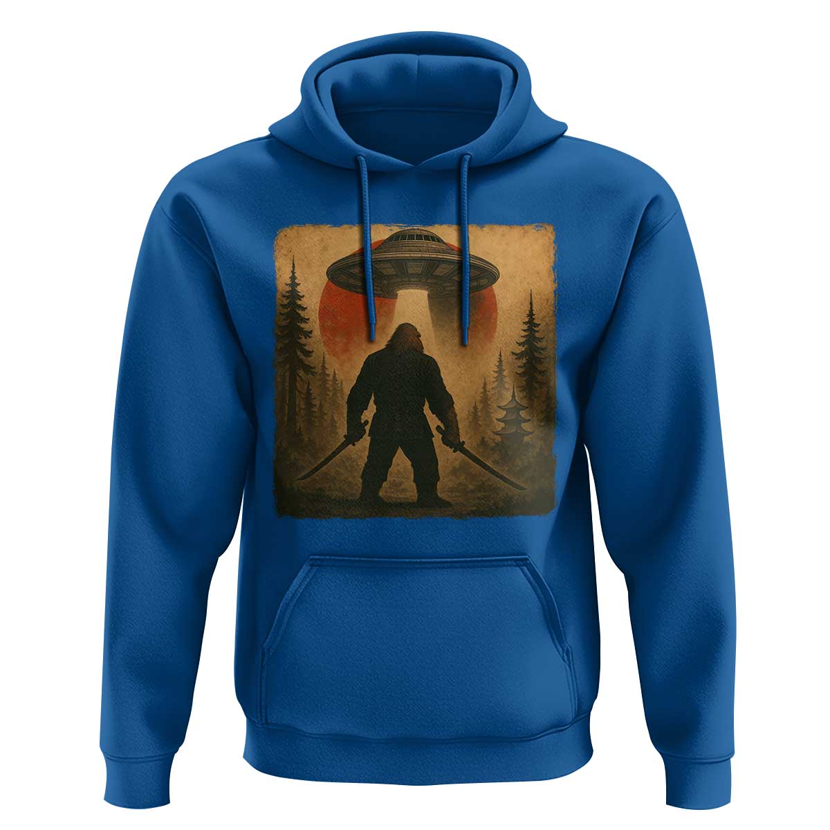 Samurai Bigfoot Hoodie Japanese Vintage Ukiyoe Style - Wonder Print Shop