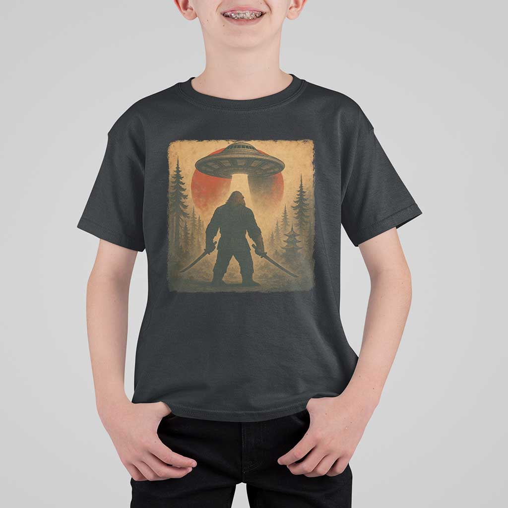 Samurai Bigfoot T Shirt For Kid Japanese Vintage Ukiyoe Style - Wonder Print Shop