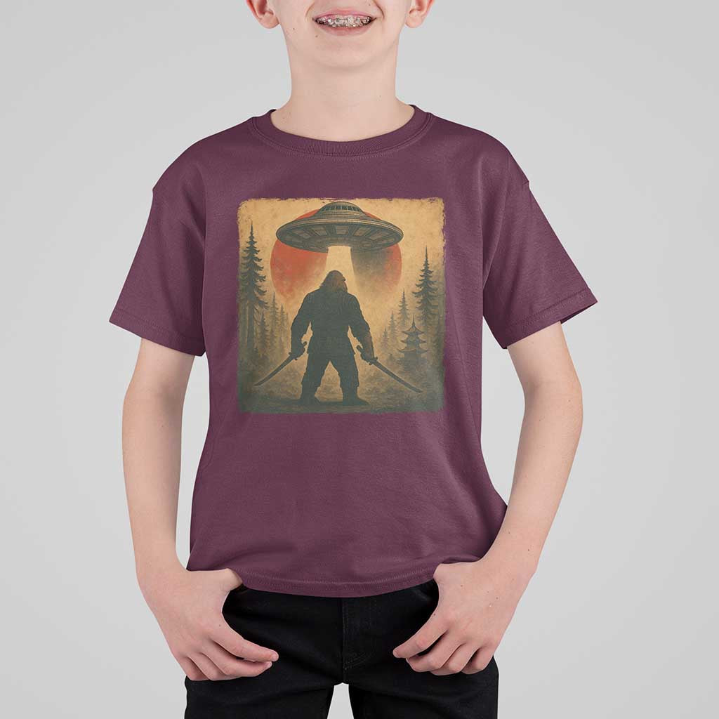 Samurai Bigfoot T Shirt For Kid Japanese Vintage Ukiyoe Style - Wonder Print Shop